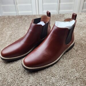 Deer Stags Rockland Men Chelsea Boots Brown 9.5W Memory Foam Slip On Ankle Boots